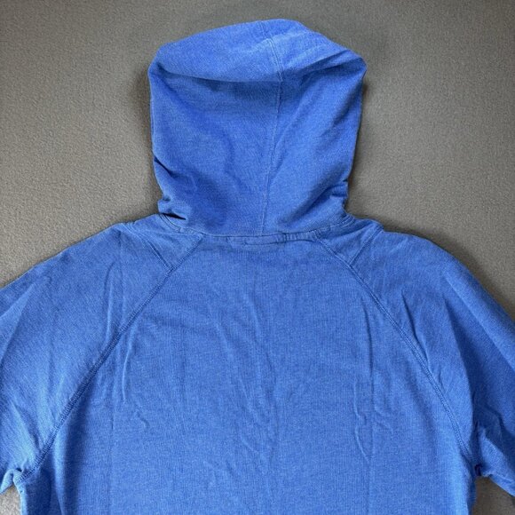 Puma Mens XL Blue Gray Logo Hoodie Pullover Long Sleeve Active Running Gymwear - Picture 14 of 16